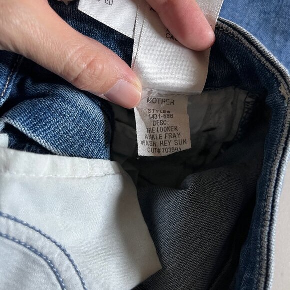 Mother The Looker Ankle Fray in Hey Sun Jeans - Women's Size 24 - Blue - Picture 10 of 10